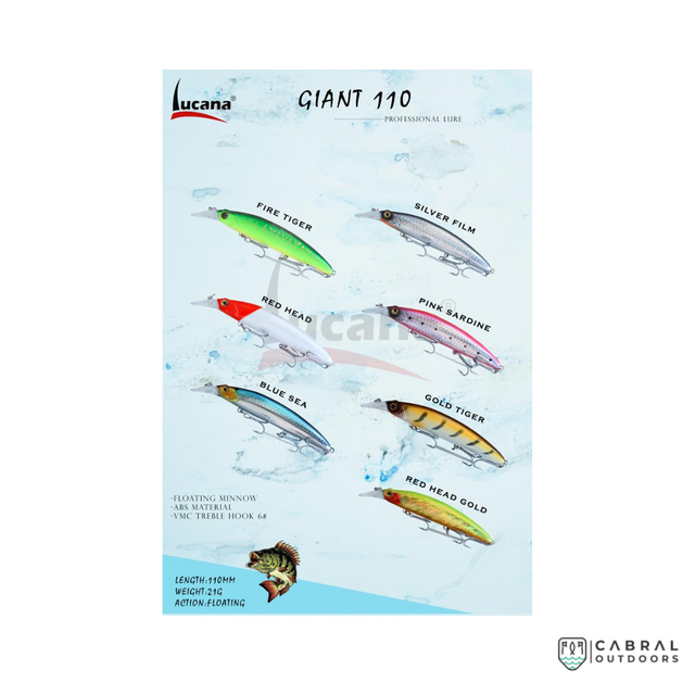 Lucana Giant Minnow | Size:110mm | 21g  Jerk Baits  Lucana  Cabral Outdoors  