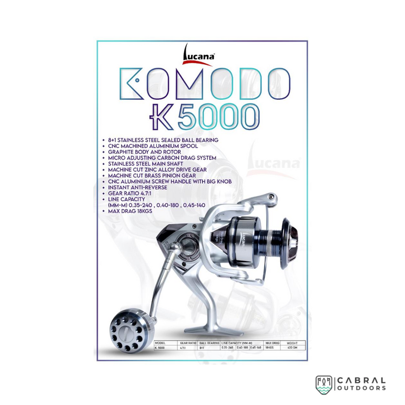 Lucana Komodo K5000-K6000 Spinning Reels  Spinning Reels  Lucana  Cabral Outdoors  