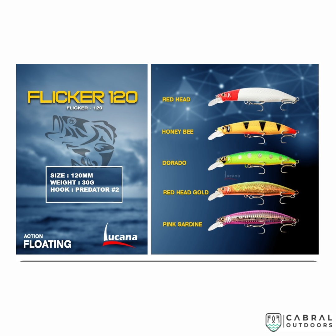 Lucana Flicker 100mm-120mm  Jerk Baits  Lucana  Cabral Outdoors  