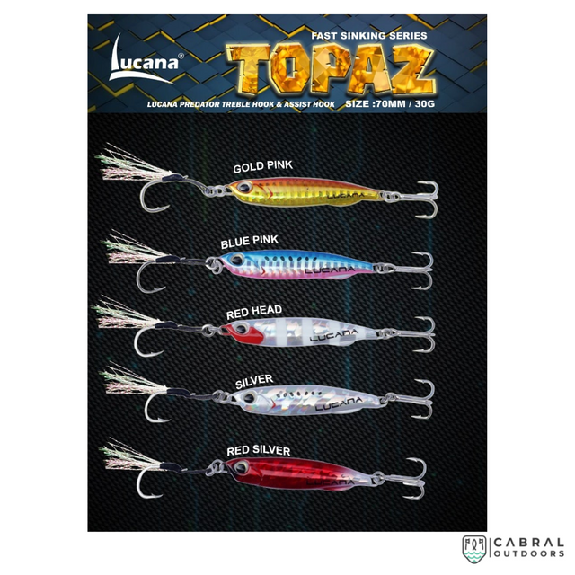 Lucana Topaz Fast Sinking Jig 7 cm | 30 g  Jigs  Lucana  Cabral Outdoors  