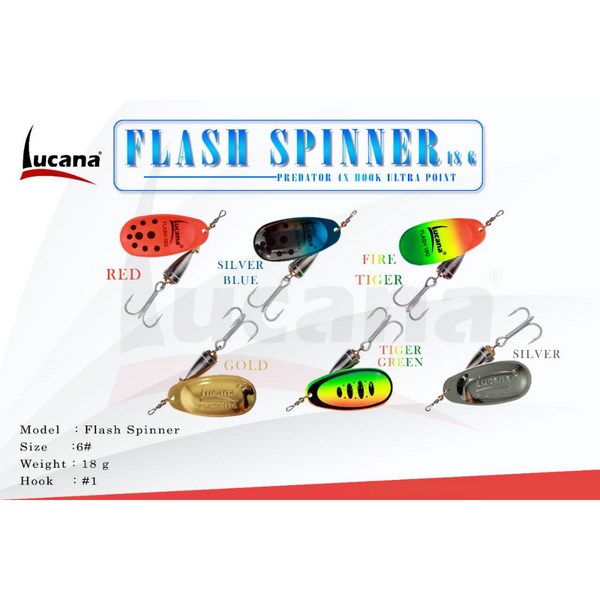 Lucana Predators 4x Flash Spinner 18g  Spinners  Lucana  Cabral Outdoors  
