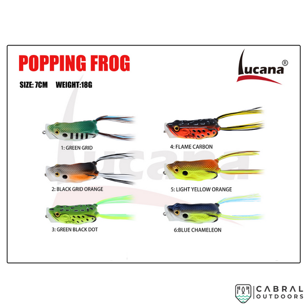 Lucana Popping Frog Lure 7cm, 18g, Cabral Outdoors