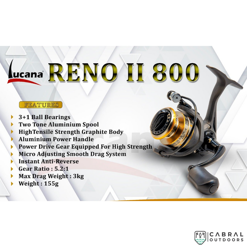 Lucana Reno II 800-4000 Spinning Reel  Spinning Reels  Lucana  Cabral Outdoors  