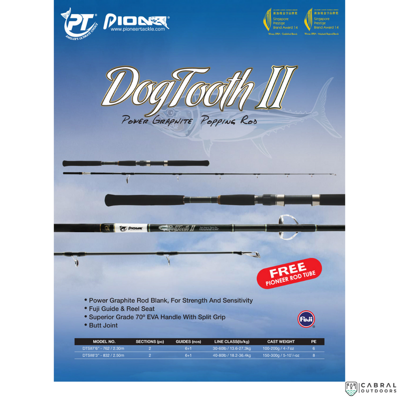 Pioneer Dogtooth ll 8.3ft Spinning Rod  Spinning Rods  Pioneer  Cabral Outdoors  