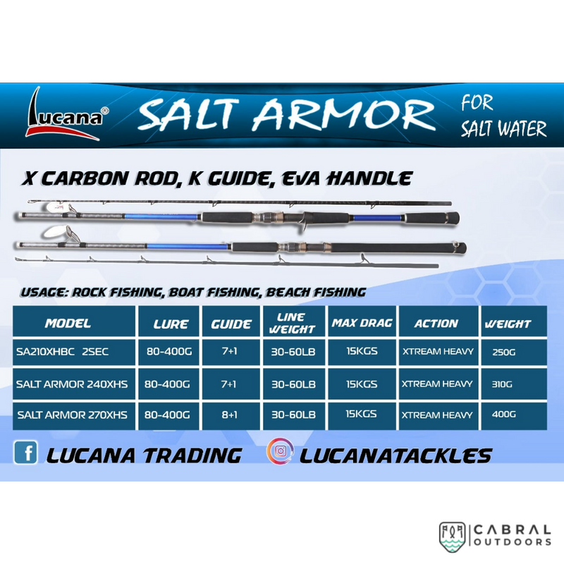Lucana Salt Armor 8-9ft Spinning Rod  Spinning Rods  Lucana  Cabral Outdoors  