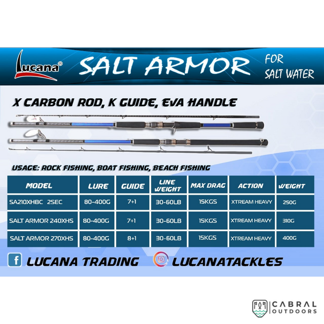 Lucana Salt Armor 7ft Baitcasting  Rod  Baitcasting Rod  Lucana  Cabral Outdoors  