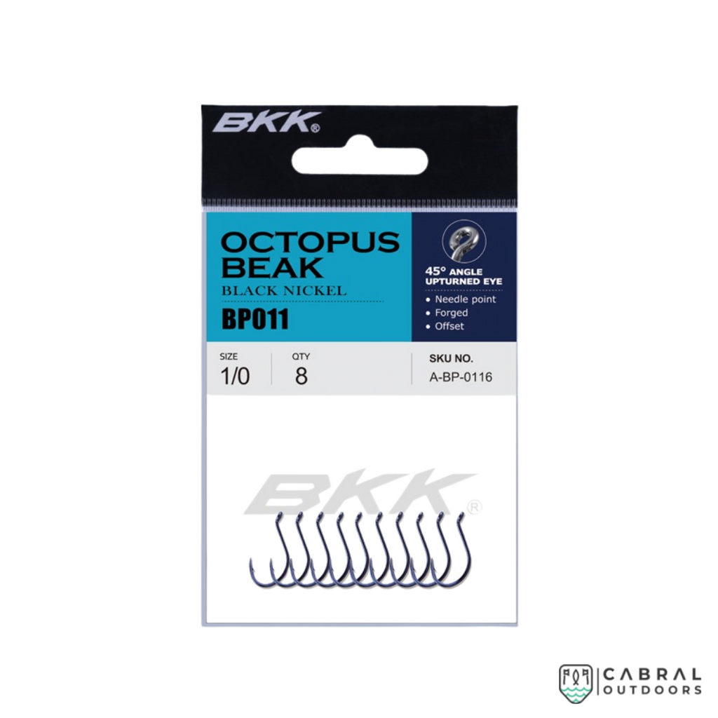 BKK Octopus Beak Black Nickle BP011 Hooks, Size: 1-4/0, Cabral Outdoors
