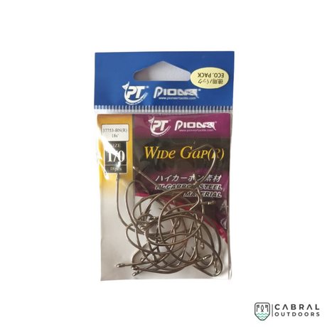 Pioneer Wide Gap(R) Worm Hooks | Size: 1/0-3/0  Worm hook  Pioneer  Cabral Outdoors  Pioneer Ichiban Live-Bait Hi-Cut Edge Hooks | Size: 1/0-7/0 