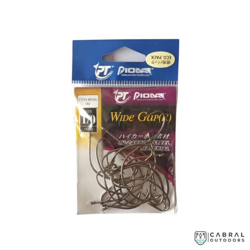 Pioneer Wide Gap(R) Worm Hooks, Size: 1/0-3/0, Cabral Outdoors