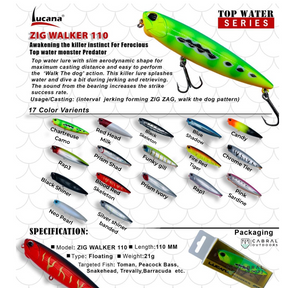 Lucana Zig Walker Hard Lure | Size: 11cm | 21g  Hard Lure  Lucana  Cabral Outdoors  