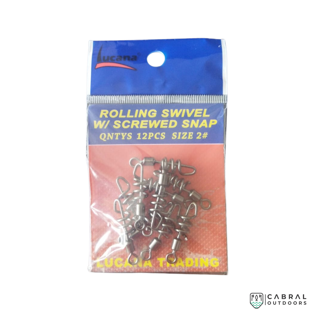 Lucana Rolling Swivel With Screwed Snaps | Size: 02 & 04  Swivel  Lucana  Cabral Outdoors  