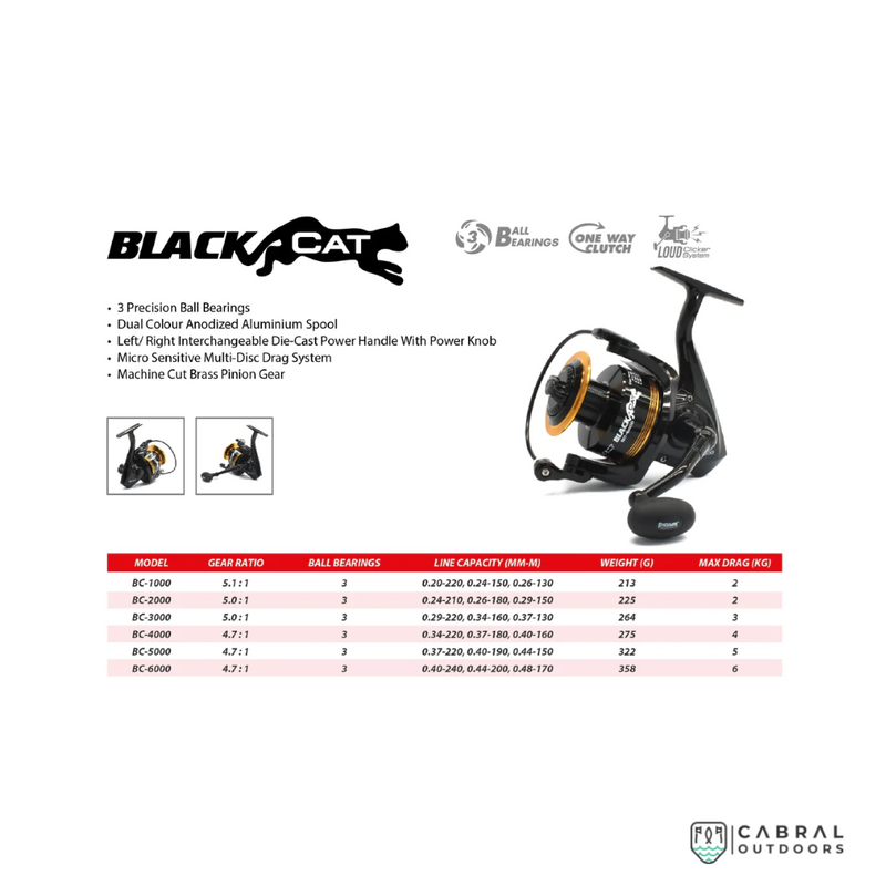 Pioneer Black Cat 4000-6000 Spinning Reel  Spinning Reels  Pioneer  Cabral Outdoors  