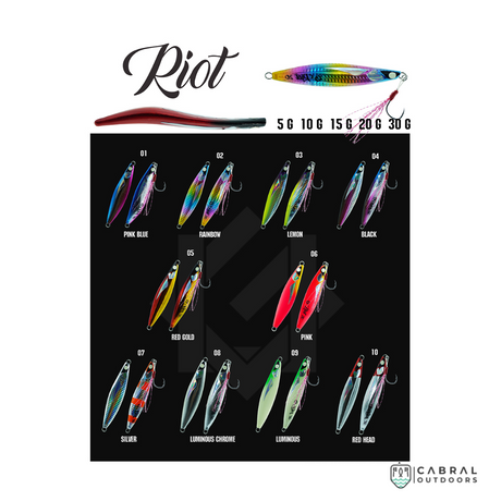 Lures Factory Riot Underground Metal Jig (with hook) | Size: 6cm-7.2cm | 5g-30g  Jigs  Lures Factory  Cabral Outdoors  