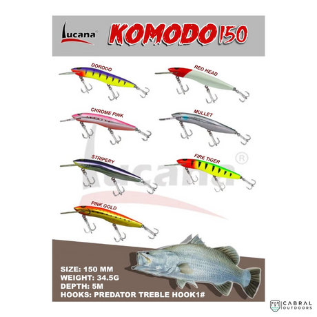 Lucana Komodo 125mm - 150mm Lure | 26.8g - 34.5g | 1pc/pk  Jerk Baits  Lucana  Cabral Outdoors  