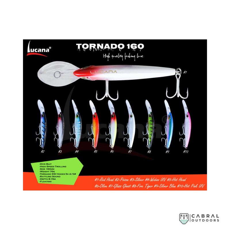 Lucana Tornado 160 Hard Lures | Size: 16cm | 70g  Deep Diver  Lucana  Cabral Outdoors  