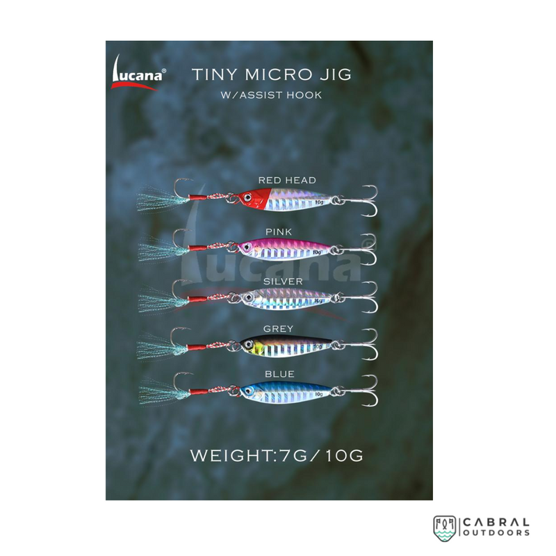 Lucana Tiny Micro Jig W/Assist Hook | 7g-10g  Casting Jigs  Lucana  Cabral Outdoors  