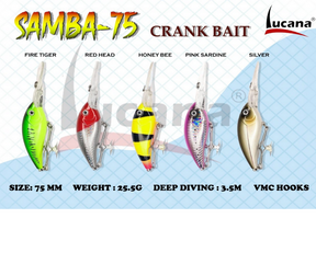 Lucana Samba 75mm/ 25.5g, 1pcs/pkt  Crank Baits  Lucana  Cabral Outdoors  