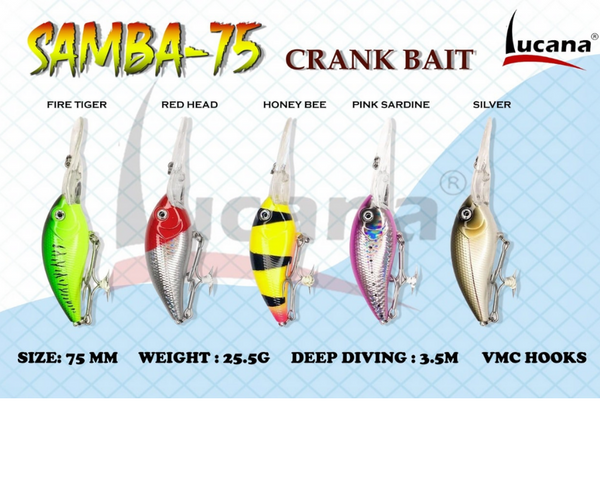 Lucana Samba 75mm/ 25.5g, 1pcs/pkt  Crank Baits  Lucana  Cabral Outdoors  