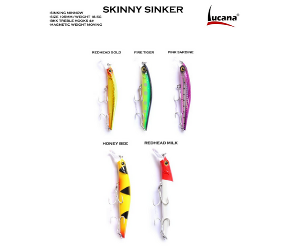 Lucana Skinny Sinker 105mm/18.5g, 1pcs/pkt  Deep Diver  Lucana  Cabral Outdoors  