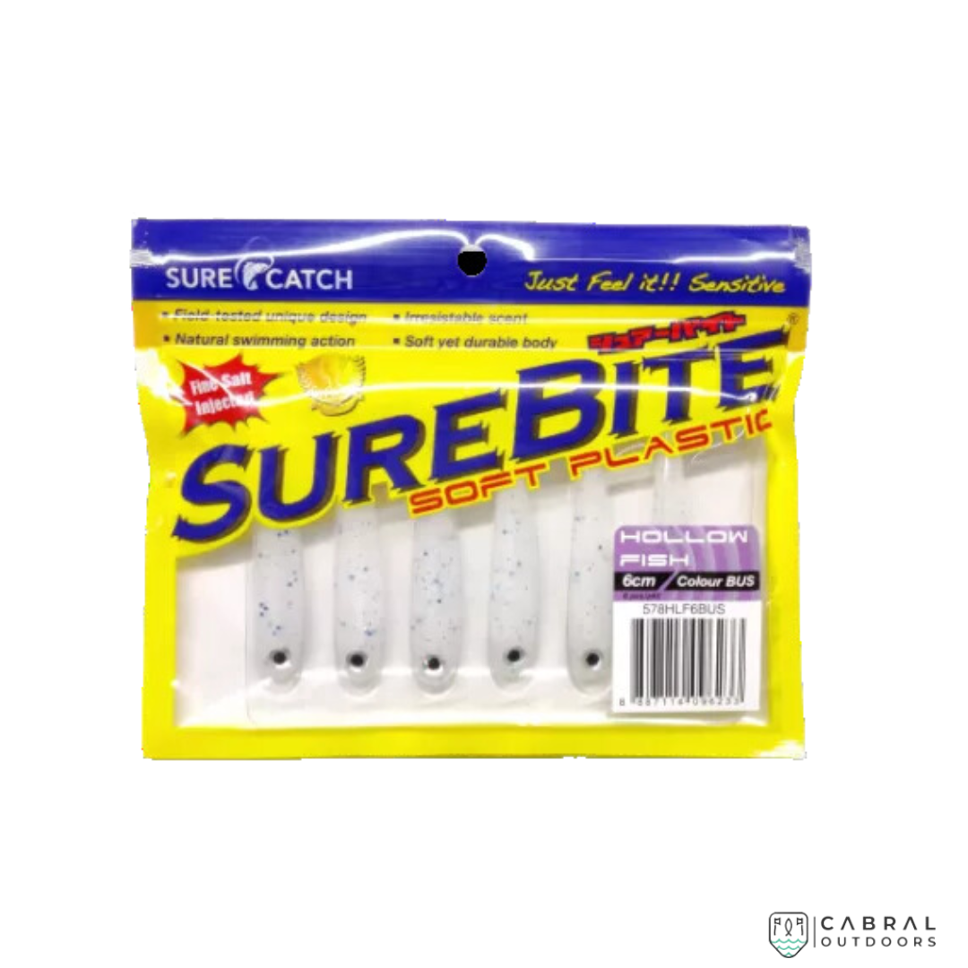 Sure Catch Sure Bite Soft Plastic Hollow Fish (6pcs) | 6cm-6.5cm