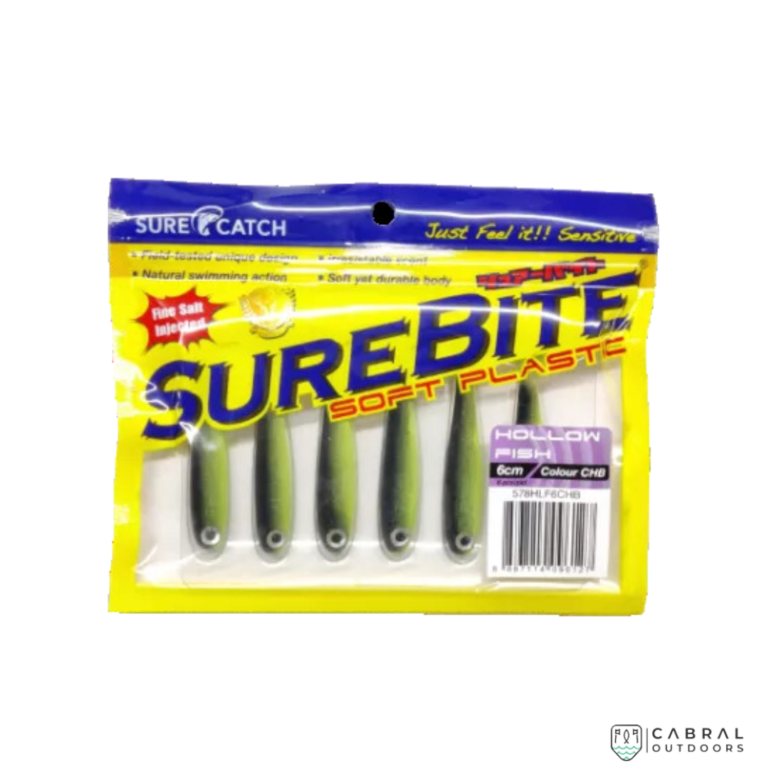 Sure Catch Sure Bite Soft Plastic Hollow Fish (6pcs) | 6cm-6.5cm