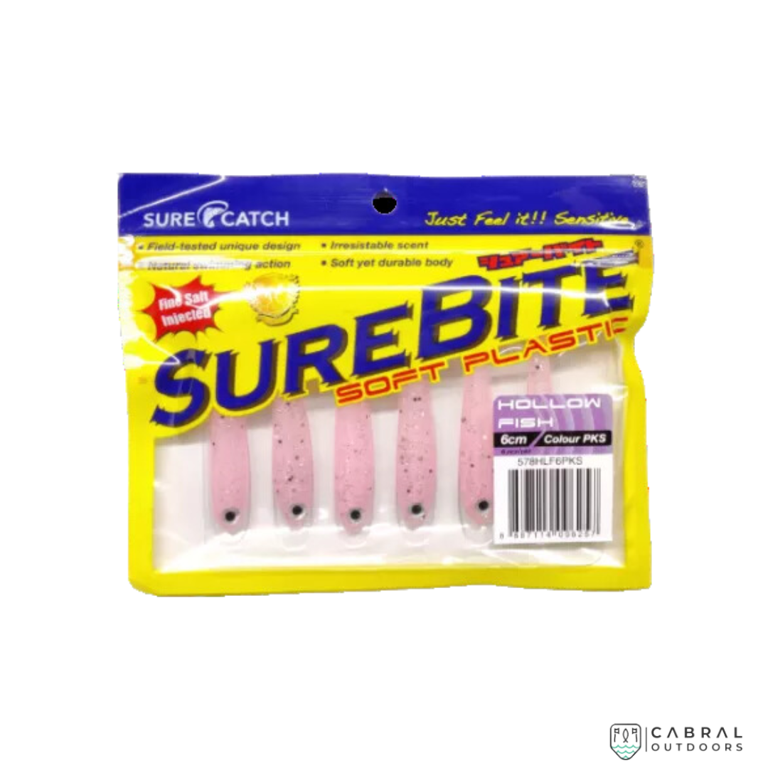 Sure Catch Sure Bite Soft Plastic Hollow Fish (6pcs) | 6cm-6.5cm