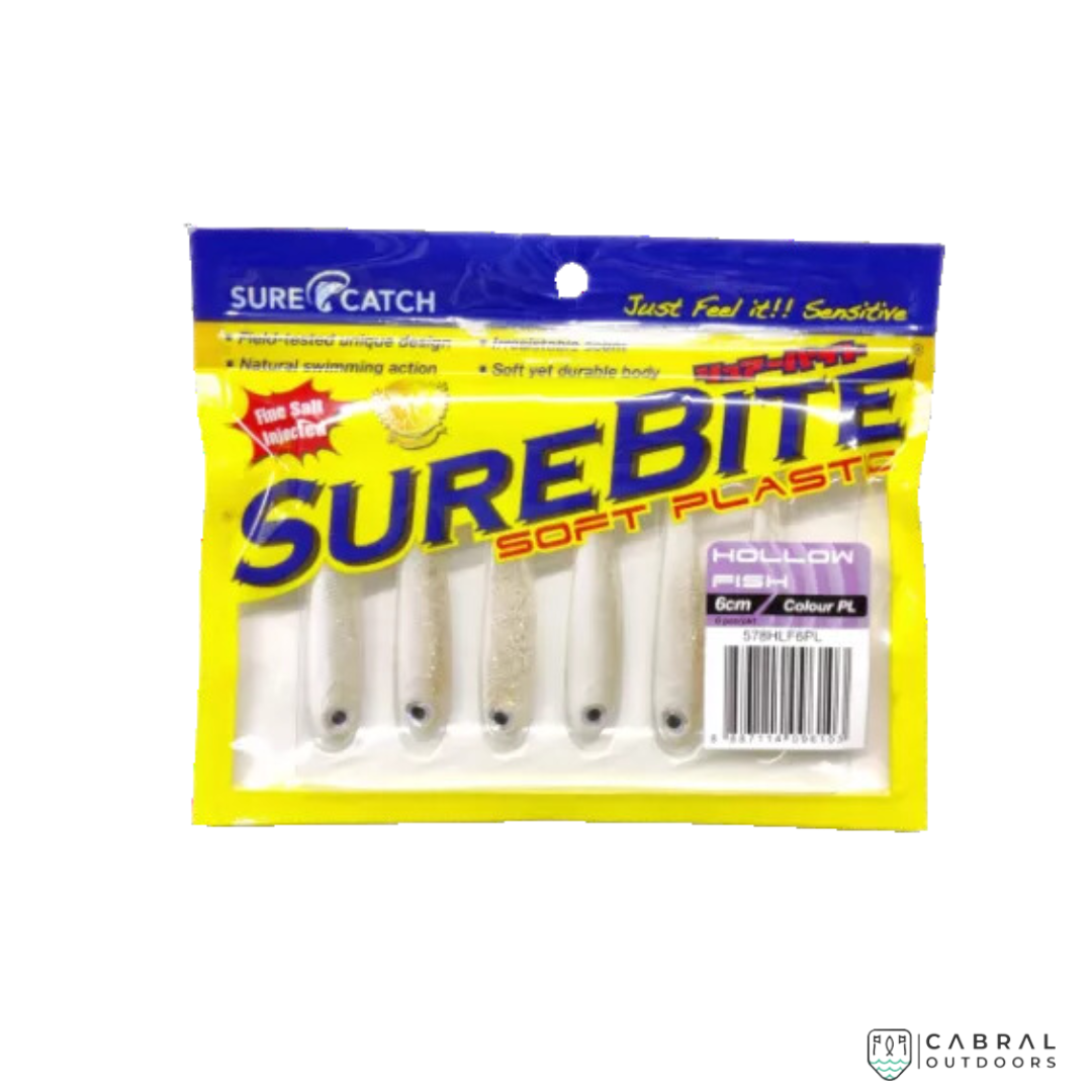 Sure Catch Sure Bite Soft Plastic Hollow Fish (6pcs) | 6cm-6.5cm