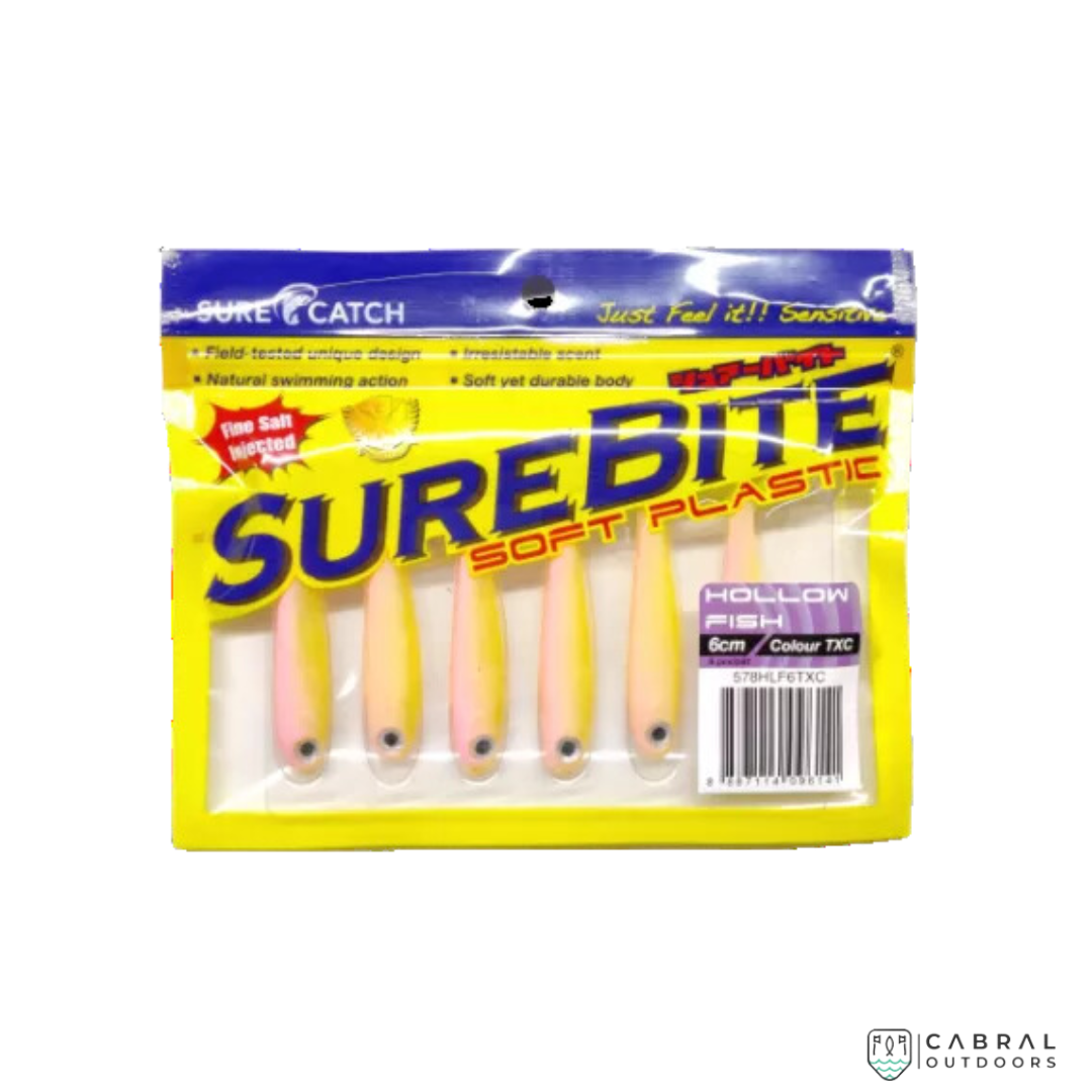 Sure Catch Sure Bite Soft Plastic Hollow Fish (6pcs) | 6cm-6.5cm