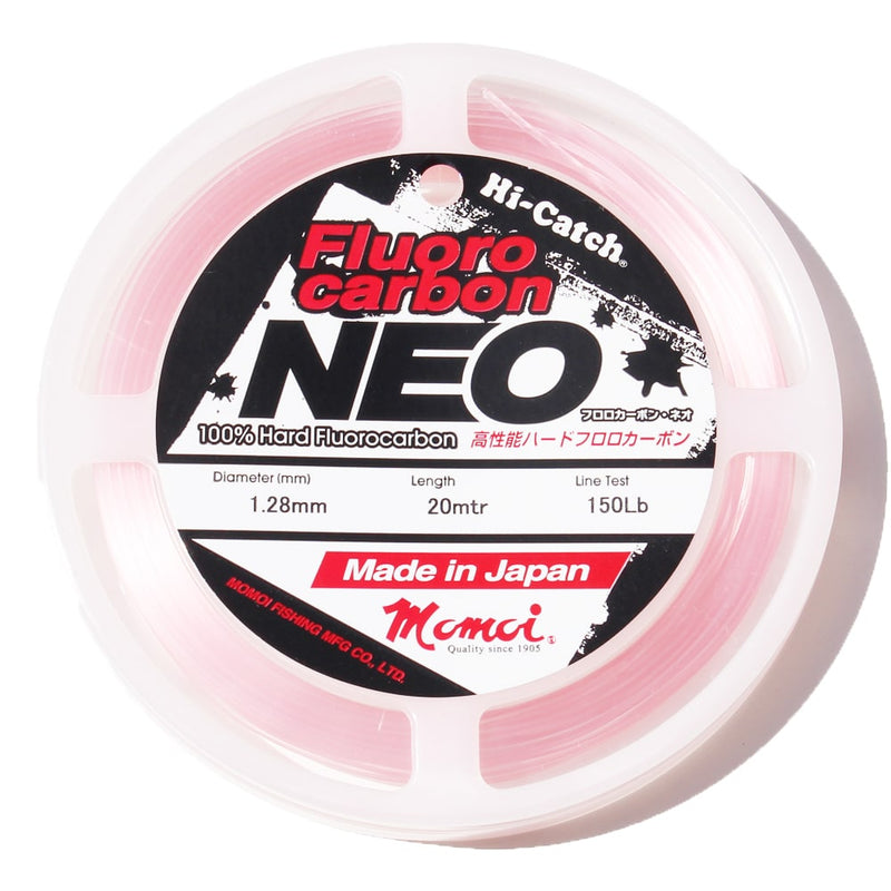 Momoi Hi-Catch Neo Fluoro Carbon Leader 20mtr | 40lb-80lb | 0.62mm-0.91mm | Pink  Fluoro Carbon  Momoi  Cabral Outdoors  
