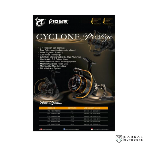 Pioneer Cyclone 5000 Prestige XE Spinning Reel  Spinning Reels  Pioneer  Cabral Outdoors  