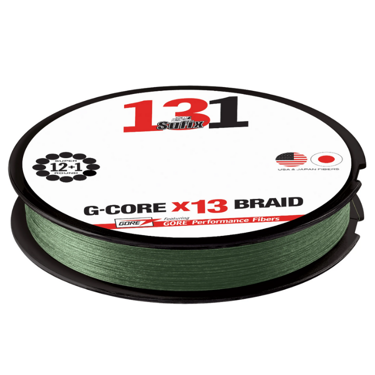 Sufix G-Core x13 100-150 M Braid line | 0.205mm, 0.235mm, and 0.285mm  Braided Line  Sufix  Cabral Outdoors  