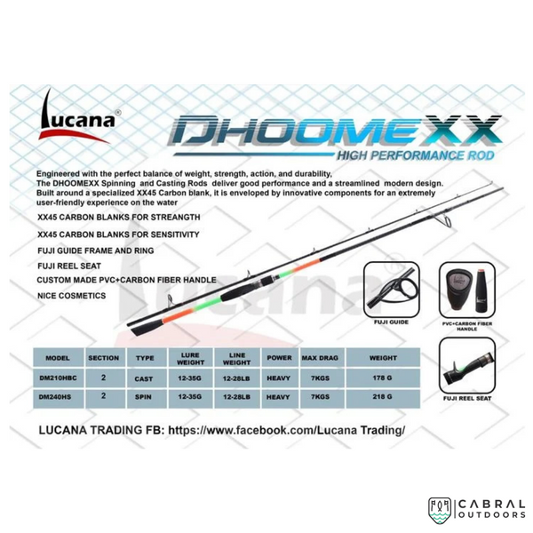 Lucana Dhoomexx 7ft Baitcasting Rod, Cabral Outdoors