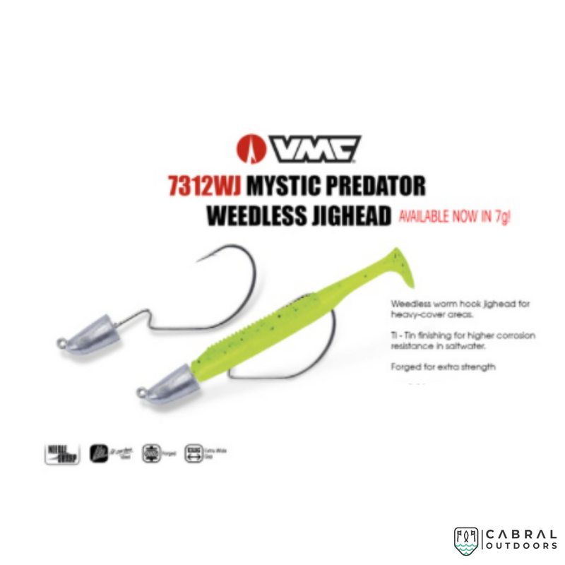 VMC Mystic Predator Weedless Jig Head 7312WJ | Size: 2/0 and 3/0 | 4pcs/pkt