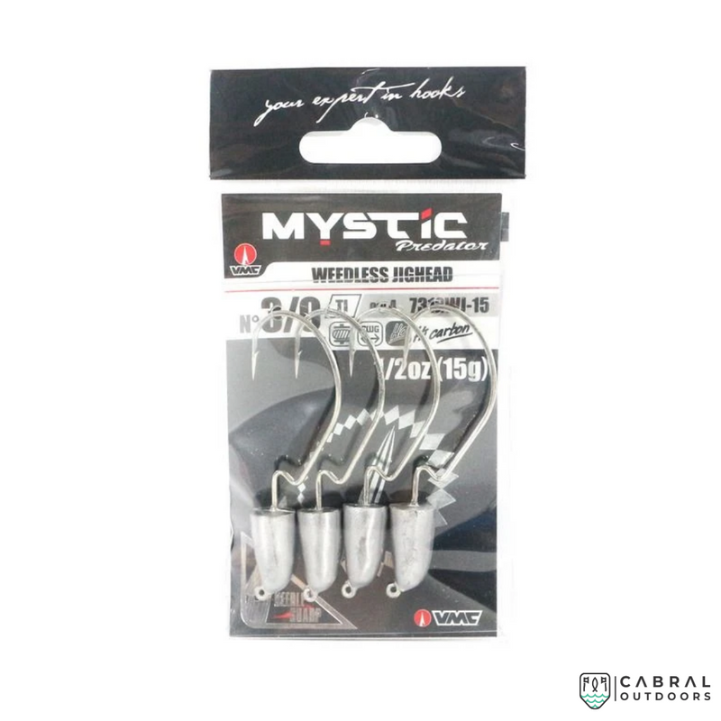 VMC Mystic Predator Weedless Jig Head 7312WJ, Size: 2/0 and 3/0, 4pcs/pkt, Cabral Outdoors