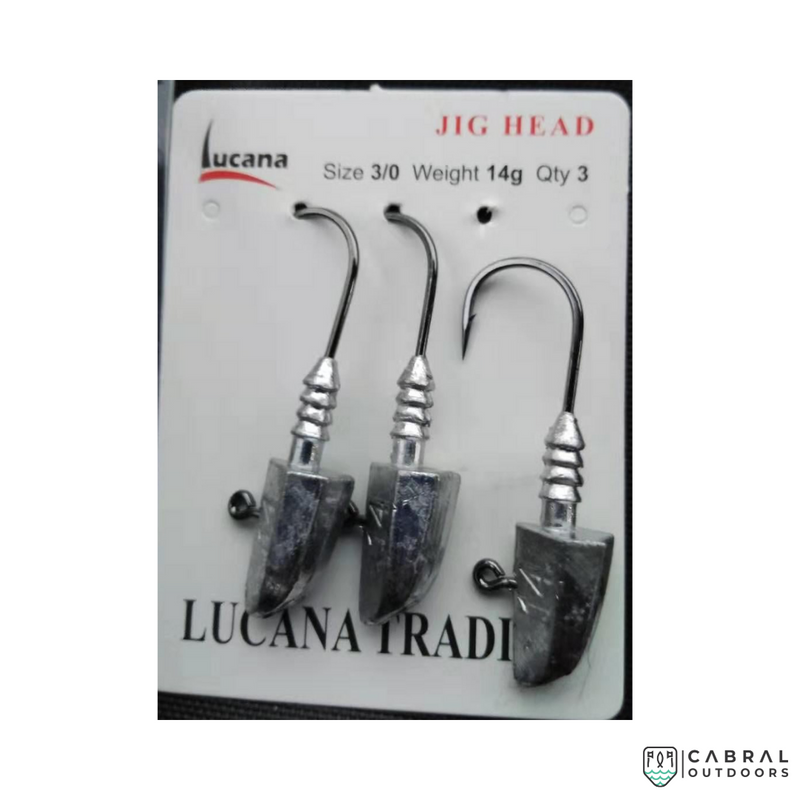 Lucana Jigheads | Size: 2/0-5/0 | 3pcs/pk  Jig Head  Lucana  Cabral Outdoors  