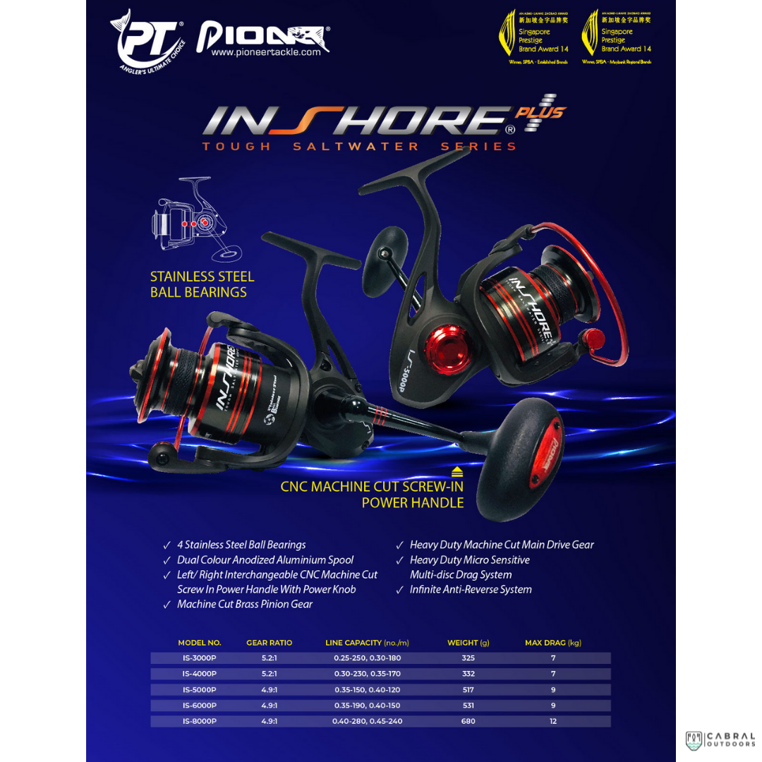 Pioneer Inshore Plus IS4000P-IS8000P Spinning Reel  Spinning Reels  Pioneer  Cabral Outdoors  