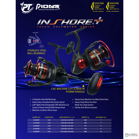 Pioneer Inshore Plus IS4000P-IS8000P Spinning Reel  Spinning Reels  Pioneer  Cabral Outdoors  