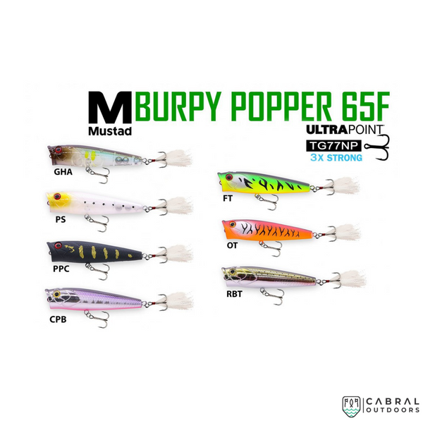 Mustad Burpy Popper 65F | Size: 65mm | 6.3g  Popper  Mustad  Cabral Outdoors  