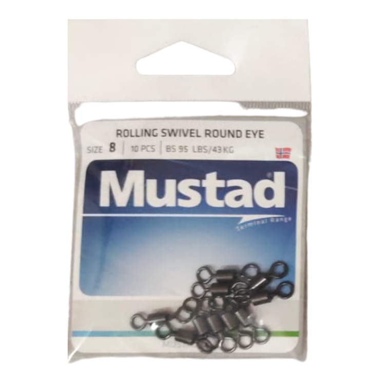 Mustad Rolling Swivel Round Eye | Size: 12-4  Swivel  Mustad  Cabral Outdoors  