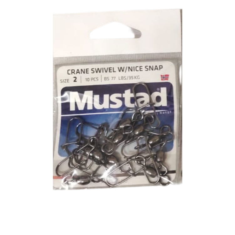 Mustad Crane Swivel With Nice Snap | Size: 2, 4, 6, 8  Snap and Swivel  Mustad  Cabral Outdoors  