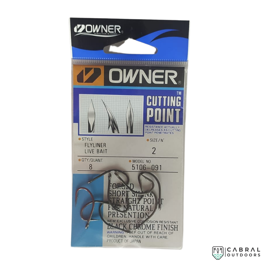 Owner 5106-091 Cutting Point FlyLiner Live Bait Hook | Size: 2 | 8pcs/pk  Hooks  Owner  Cabral Outdoors  