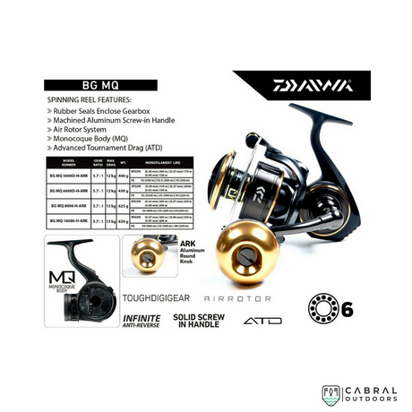 Daiwa BG MQ 8000 to 14000-H-ARK Spinning Reels  Spinning Reels  Daiwa  Cabral Outdoors  