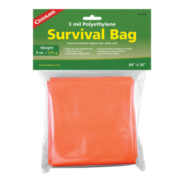 Coghlan's Survival Bag Size 84”x36"/ 210cm x90cm | 255g  Survival bag  Coglans  Cabral Outdoors  