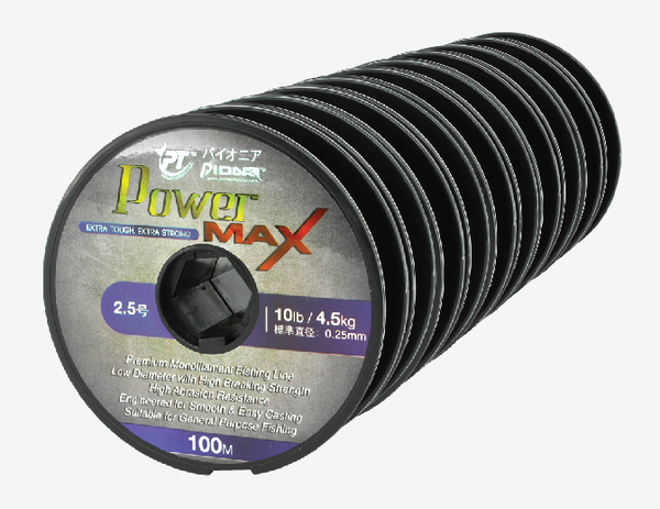 Pioneer Power Max Mono Line 10x100m Connected Spool  Monofilament Line  Pioneer  Cabral Outdoors  