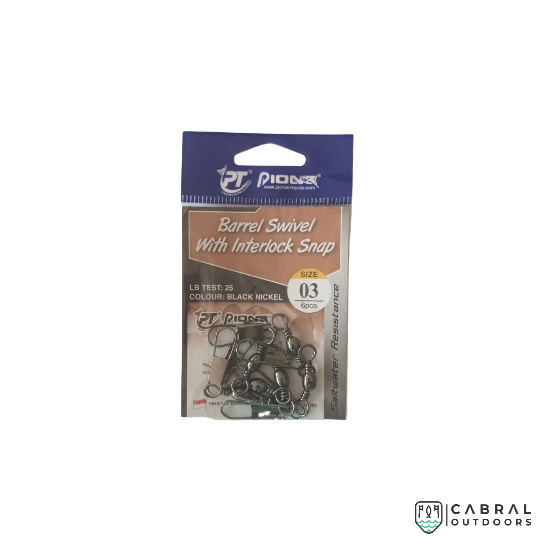 Pioneer Barrel Swivel With Interlock Snaps  Swivel  Pioneer  Cabral Outdoors  