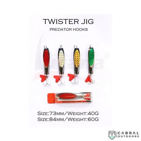 Lucana Twister Jigs Predator Hooks | 7-8cm | 40-60g  Casting Jigs  Lucana  Cabral Outdoors  