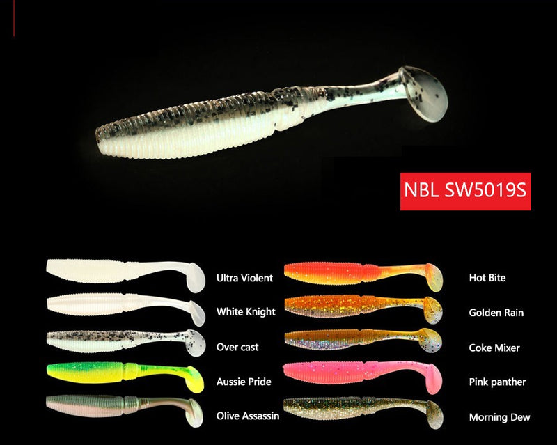 Noeby NBL SW5019S Soft Lure 10cm/9g, 5pcs/pkt  Paddle Tail  Noeby  Cabral Outdoors  