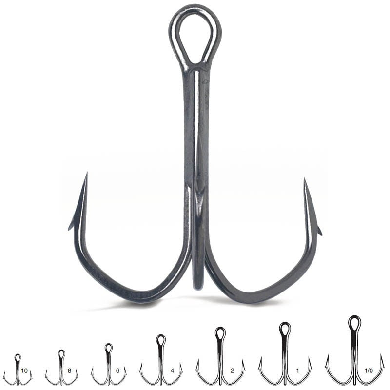 VMC BARBARIAN OUTBARB TREBLE HOOK 8570BZ | 50/PCS | SIZE 2, 4, 8  Hooks  VMC  Cabral Outdoors  