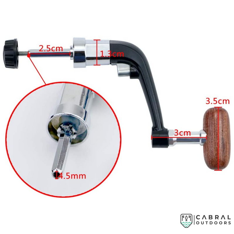 Spare Rotary Reel Handle Wooden Grip    Cabral Outdoors  Cabral Outdoors  
