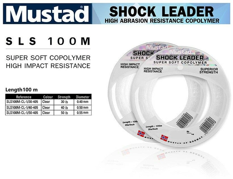Mustad Shock Leader Super Soft Copolymer 100mtr  Monofilament Leader  Mustad  Cabral Outdoors  